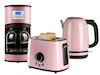 Frühstücksset im Retro Design pastell rosa Kaffeemaschine, Wasserkocher, Toaster Frühstücksset im Retro Design pastell rosa Kaffeemaschine, Wasserkocher, Toaster
