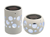 2er-Set Solar LED-Tischeuchten GENOVA, Höhe 14 +10 cm Keramik weiß, IP44 2er-Set Solar LED-Tischeuchten GENOVA, Höhe 14 +10 cm Keramik weiß, IP44
