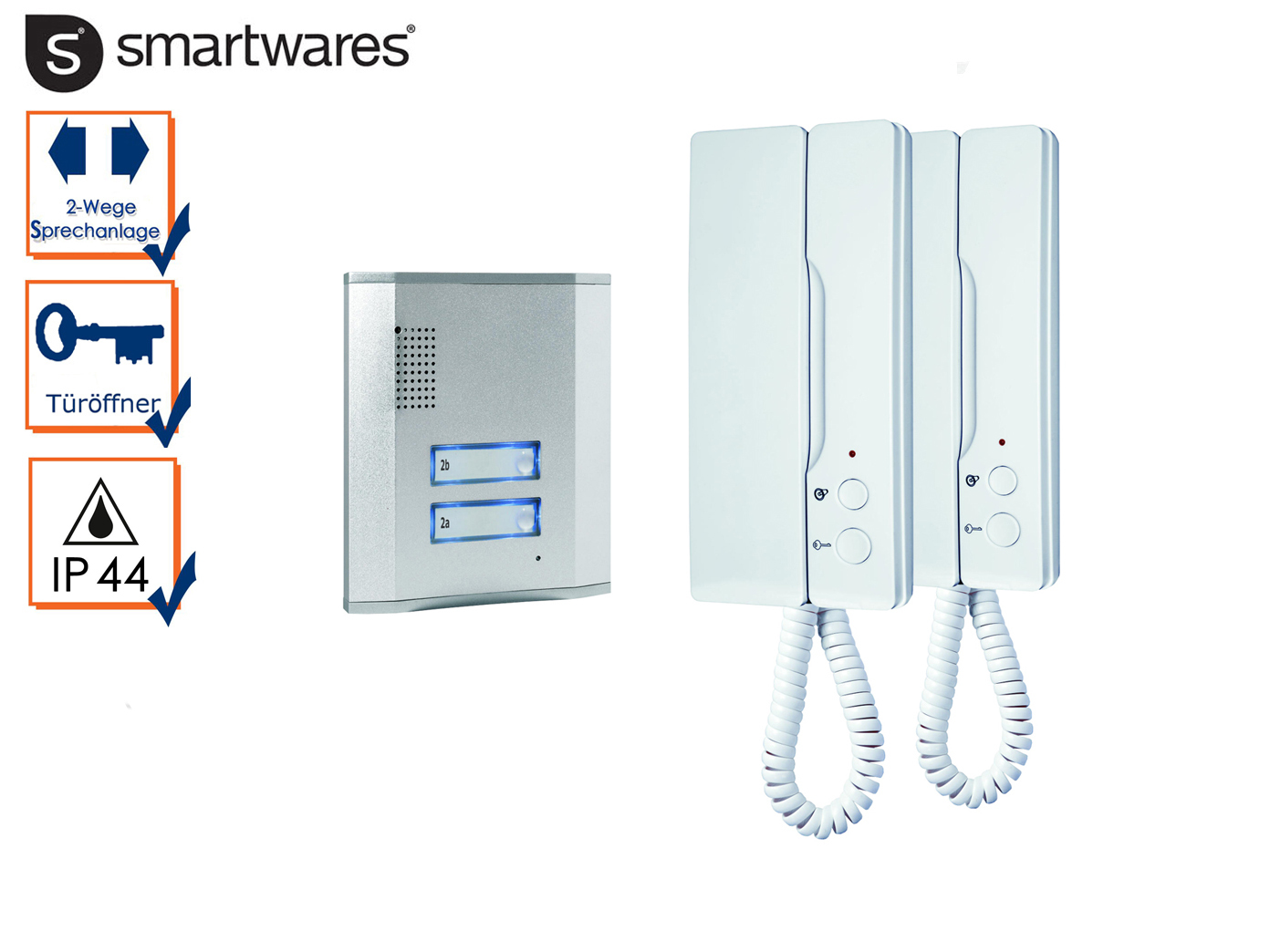 Türsprechanlage für 2 Familienhaus mit Türöffner, Gegensprechanlage Haustür