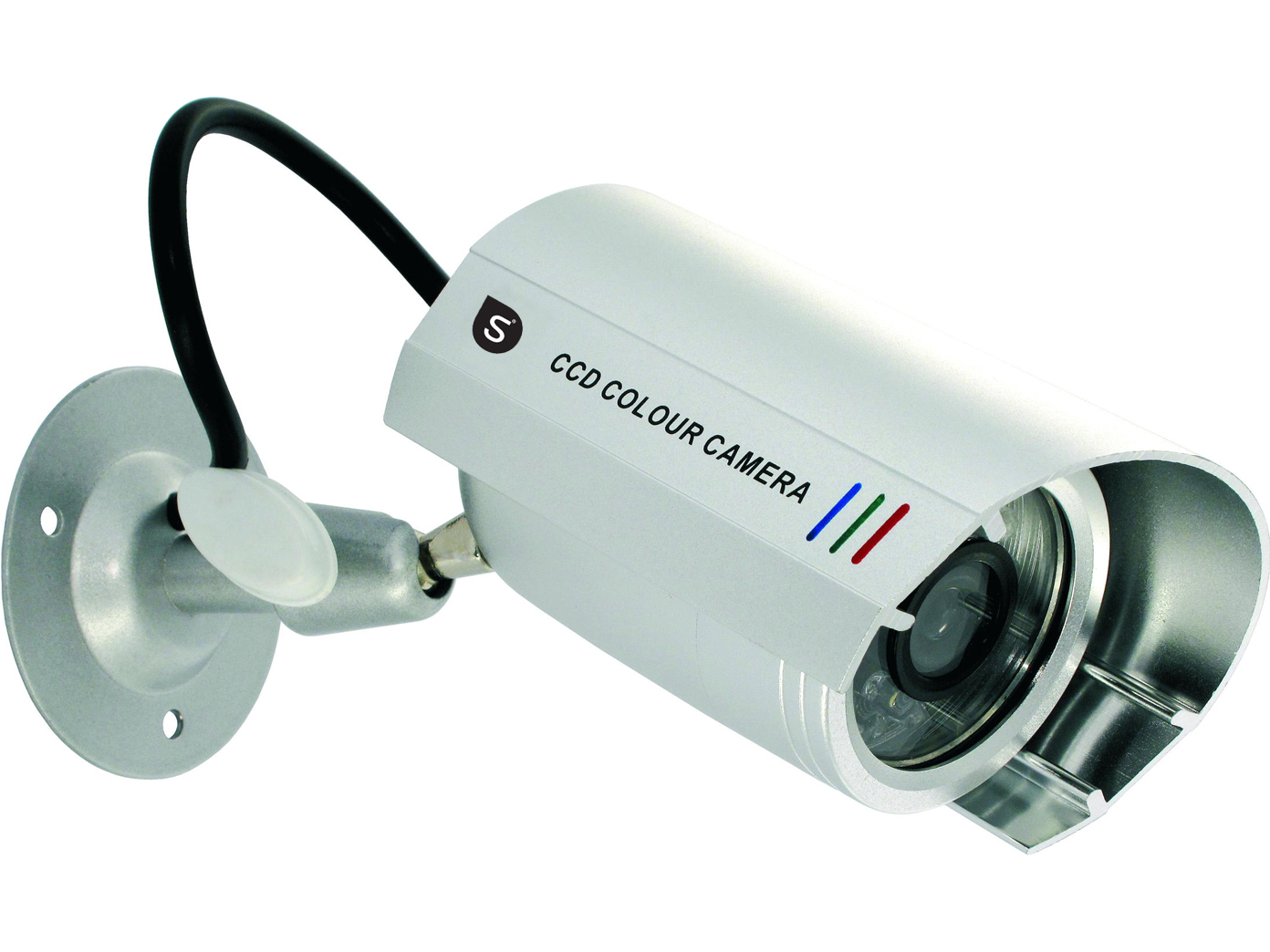 Überwachungskamera-Attrappe (Aluminium, LED-Leuchte)