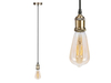 Universal Schnurpendel Retro mit E27 Filament LED, Bronze / Kabel Textil schwarz Universal Schnurpendel Retro mit E27 Filament LED, Bronze / Kabel Textil schwarz