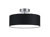 Deckenleuchte SERIE 3033, Korpus Nickel matt, Stoffschirm schwarz, Ø 30 cm Runde Deckenleuchte mit Stoffschirm in schwarz Ø30cm - Nickel matt mit E14
