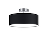 Runde Deckenleuchte mit Stoffschirm in schwarz Ø30cm - Nickel matt mit E14 Runde Deckenleuchte mit Stoffschirm in schwarz Ø30cm - Nickel matt mit E14