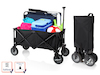 Faltbarer Klappbollerwagen für Kinder Schwarz zusammenklappbarer Faltbollerwagen Faltbarer Klappbollerwagen für Kinder Schwarz zusammenklappbarer Faltbollerwagen