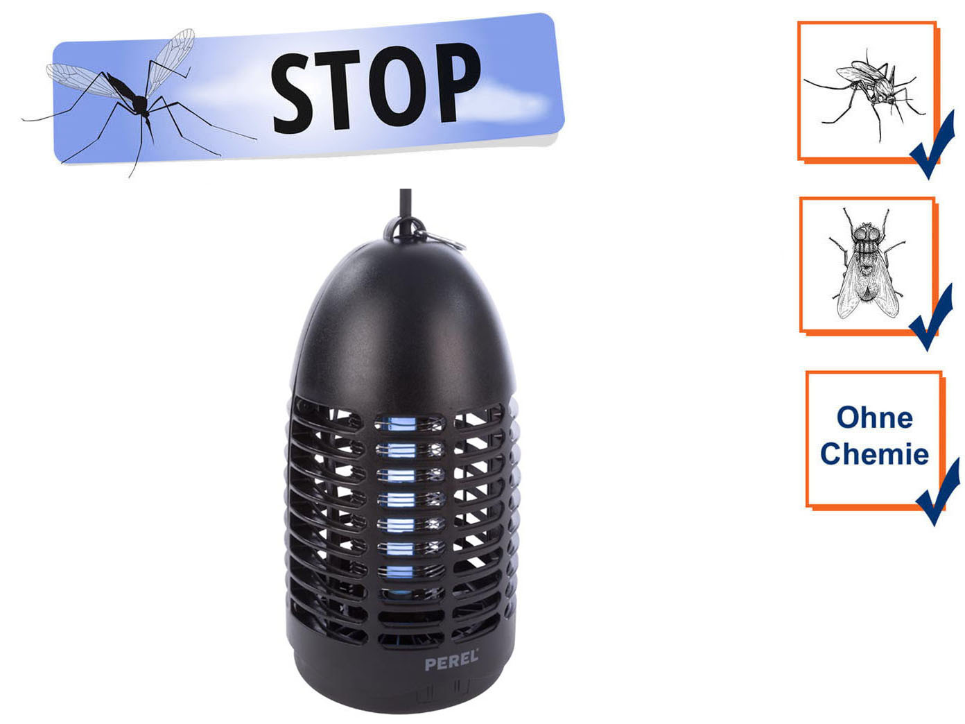 Insektenlampe Fliegenvernichter Insektenkiller Fliegenfänger Flyaway Schutz 16W 