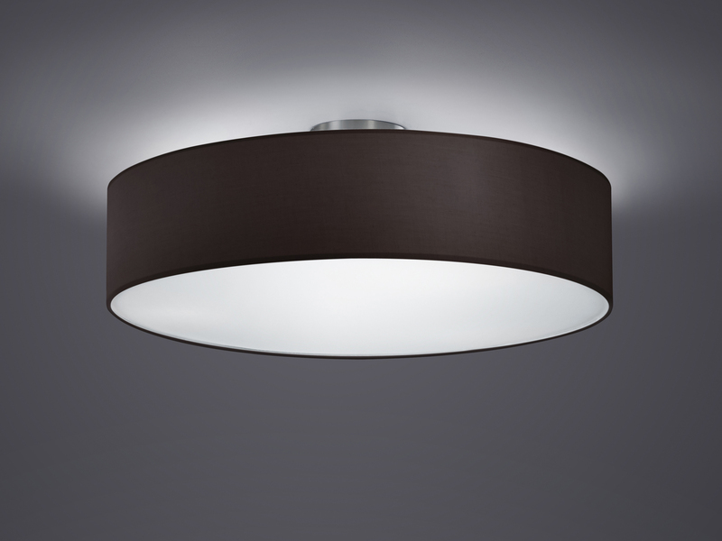 TRIO Design Deckenleuchte Mit Stoff Schwarz Ø 50cm, Schirm TRIO Design Deckenleuchte Mit Stoff Schwarz Ø 50cm, Schirm