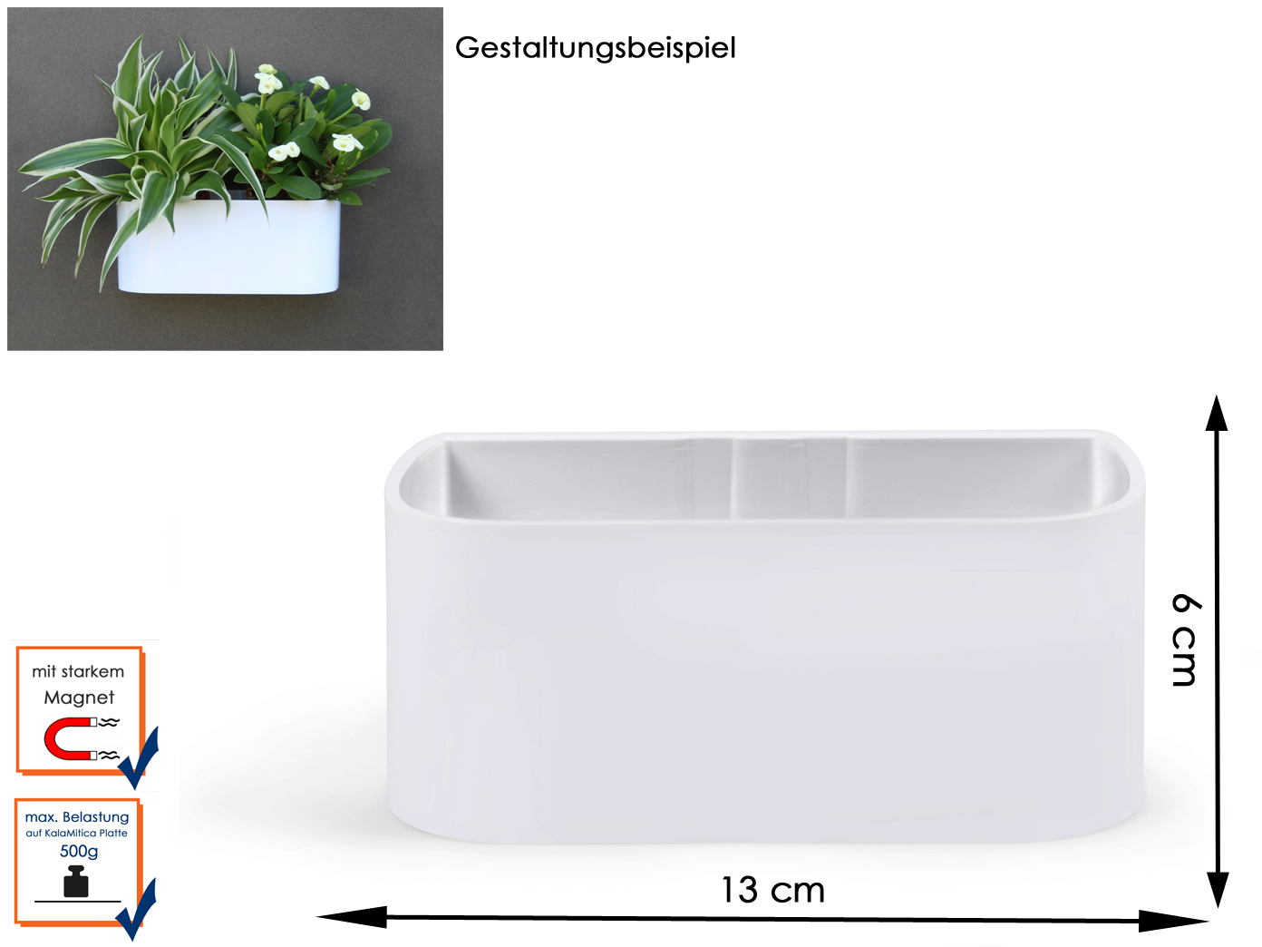 Kunststoff Topf mit Magnet Form Kasten Dekorative Wanddeko