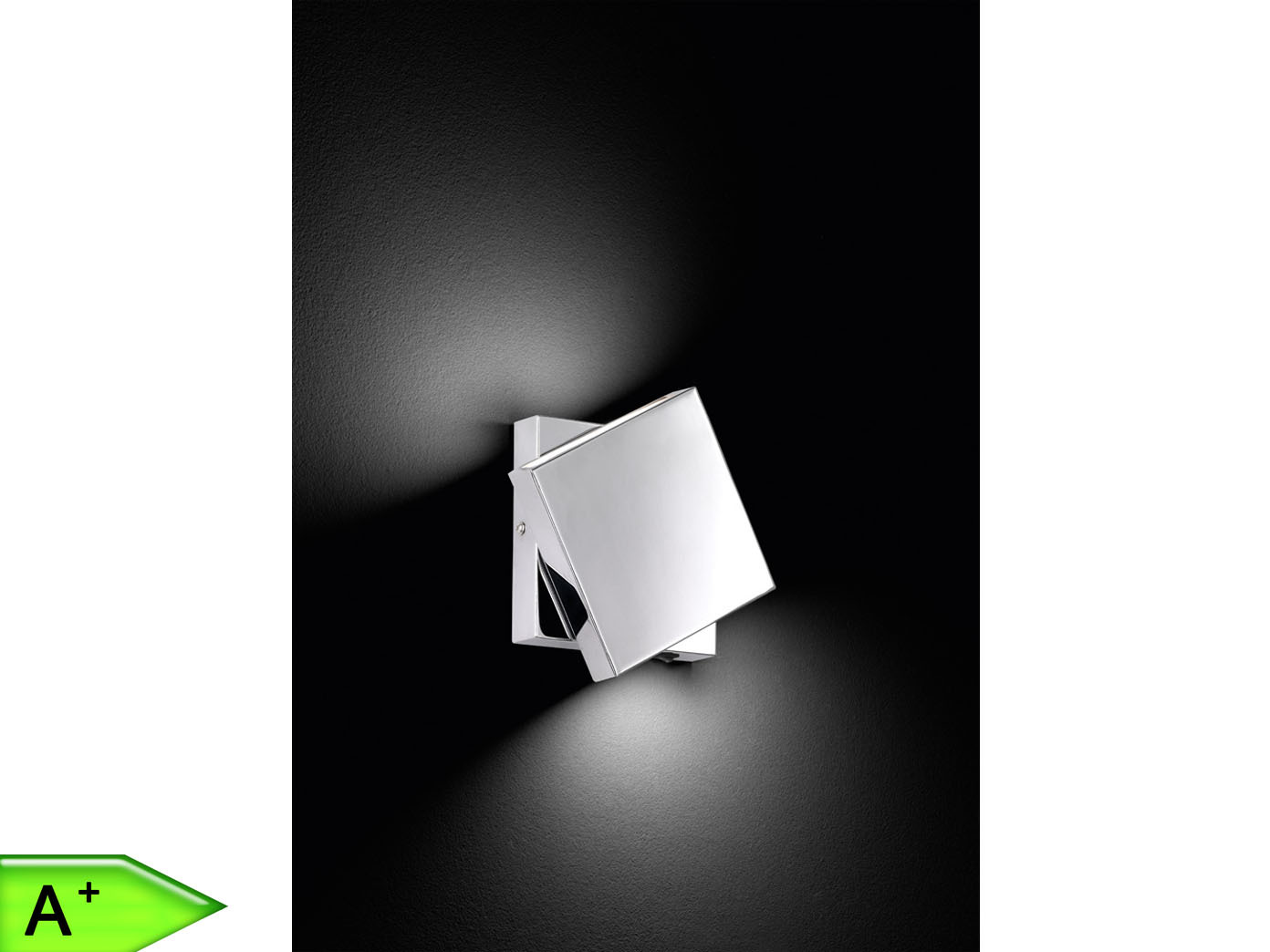 Schalter Trio-Leuchten 14x14 cm drehbar LED-Wandleuchte Nickel 10W 